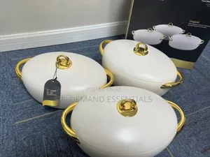 White Plain Oval Forever Gold , Luxurious Insulated Casserole Hotpots