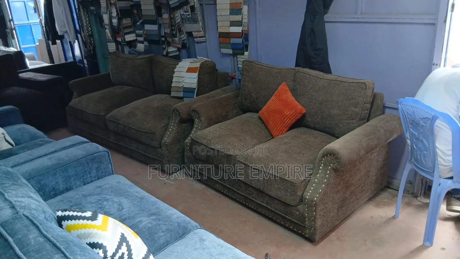 5 Seater Sofa Set 3+2 Coffee Brown Color