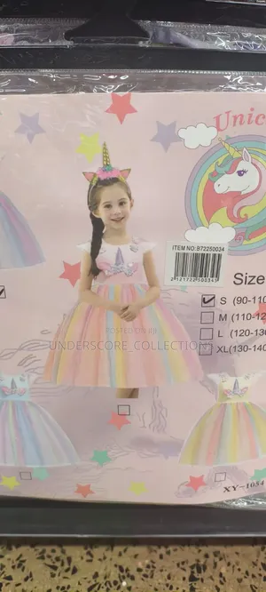 Girls Unicorn Costume/Dress With Head Gear