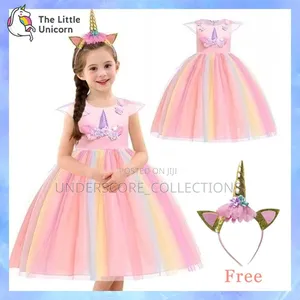 Girls Unicorn Costume/Dress With Head Gear