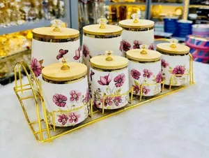 Floral 7 in 1ceramic Storage Set