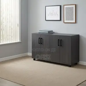 Office Cabinet; 4 Door Wooden Storage Credenza