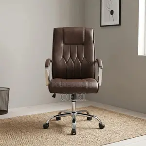 Office Chair; Brown High-Back Executive Office Seat