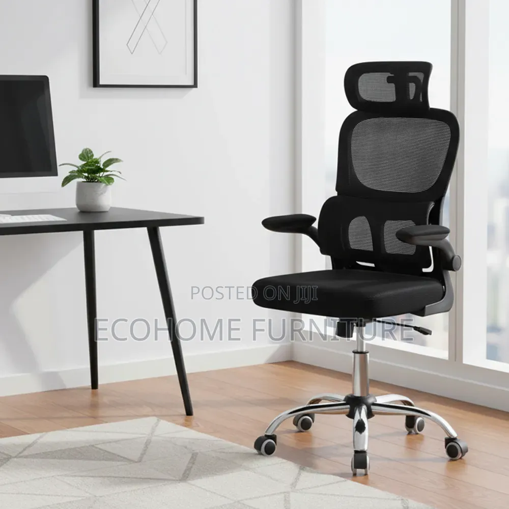 Ergonomic High-Back Mesh Office Chair With Adjustable Headrest