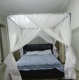 White Four Stands Bed Net for All Bed Sizes