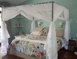 White Four Stands Bed Net for All Bed Sizes