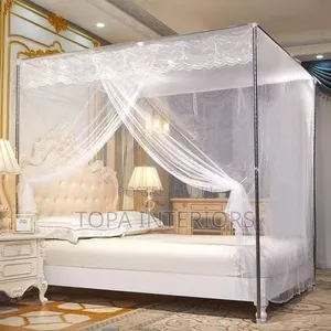 Portable Foldable Mesh Screen Mosquito Bed Net With 4 Stands