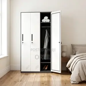 Office Cabinet : 3-Door Steel Straight Locker Cabinet