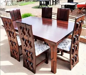 Handcrafted Rustic Crossback Solid Wood Dining Set