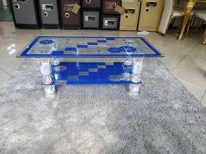 Blue Tempered Glass Coffee Table