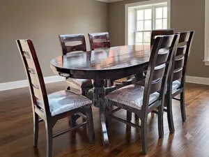 Classic Oval Six-Seater Solid Wood Dining Set