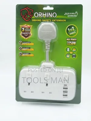 Orhino 3250W 3-Way Extension Socket With USB.