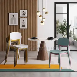 Home Chairs; Plastic Armless Colored Dining Chairs