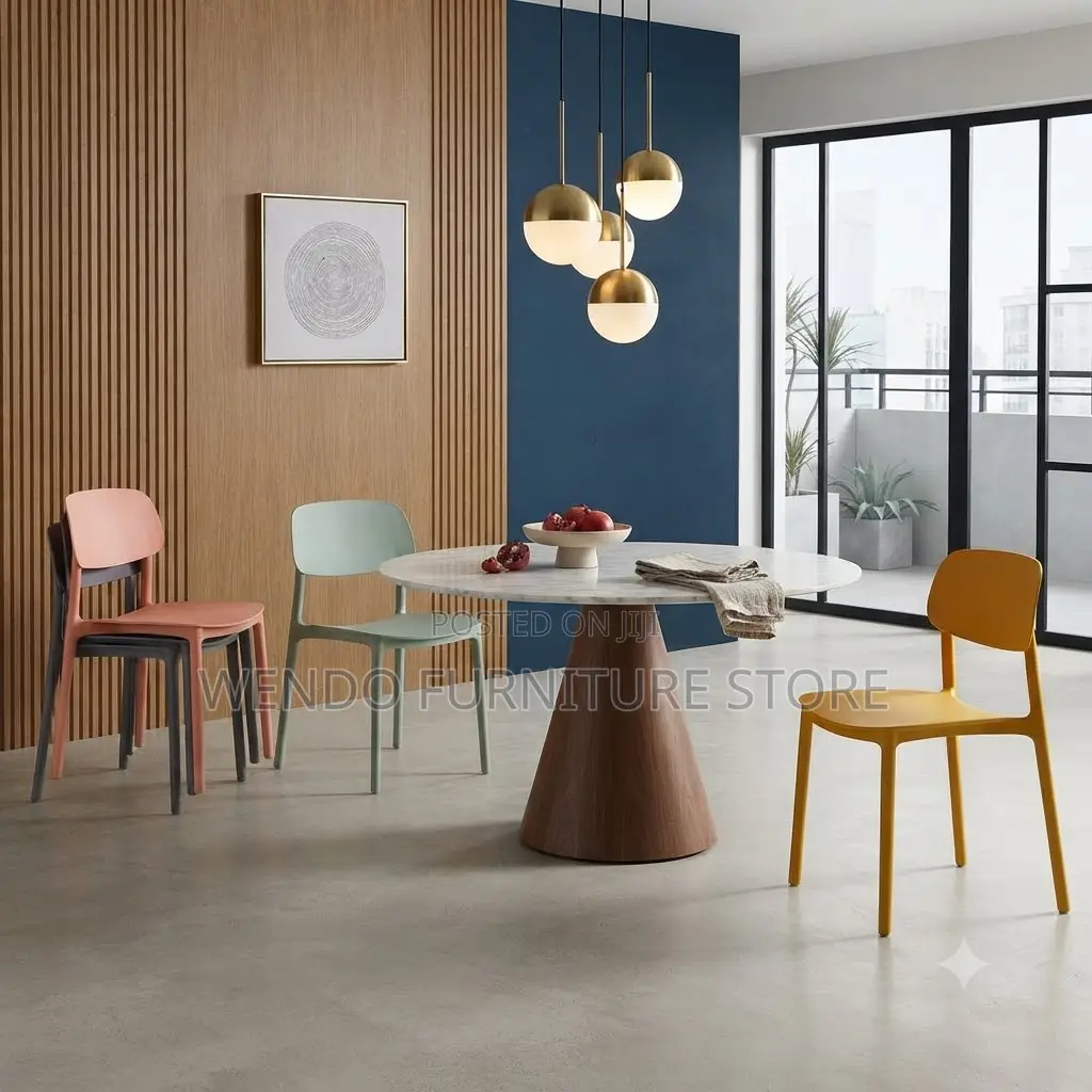 Home Chairs; Plastic Armless Colored Dining Chairs