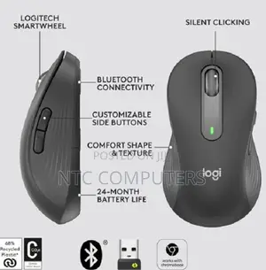 Logitech M650L Signature Wireless Mouse Bluetooth-Right/Left Handed