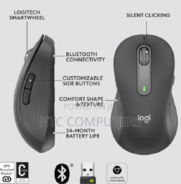 Logitech M650L Signature Wireless Mouse Bluetooth-Right/Left Handed