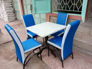 Blue Executive Set With Square Marble Table