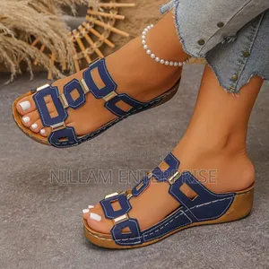 Geometric Cutout Wedge for Ladies