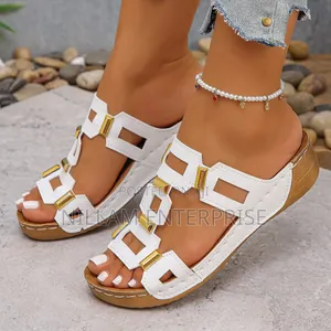 Geometric Cutout Wedge for Ladies