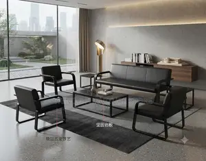 Office Chairs; Five Seaters Reception Leather Bench Set