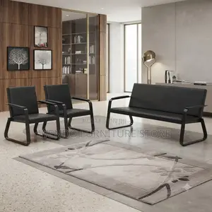 Office Chairs; Five Seaters Reception Leather Bench Set