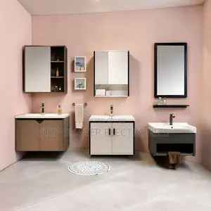 Elegant Bathroom Vanity Sink Cabinet With Modern Mirror Storage