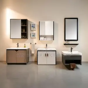 Modern Bathroom Vanity Cabinet With Storage and Mirror Display
