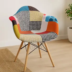 Dining Chair; Patchwork Eames Padded Waiting Chair