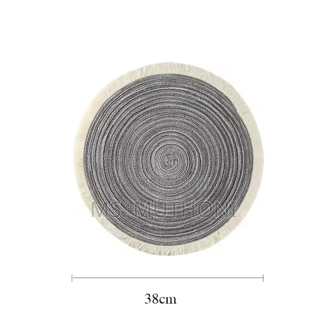 3 PCs Woven Round Braided Placemats