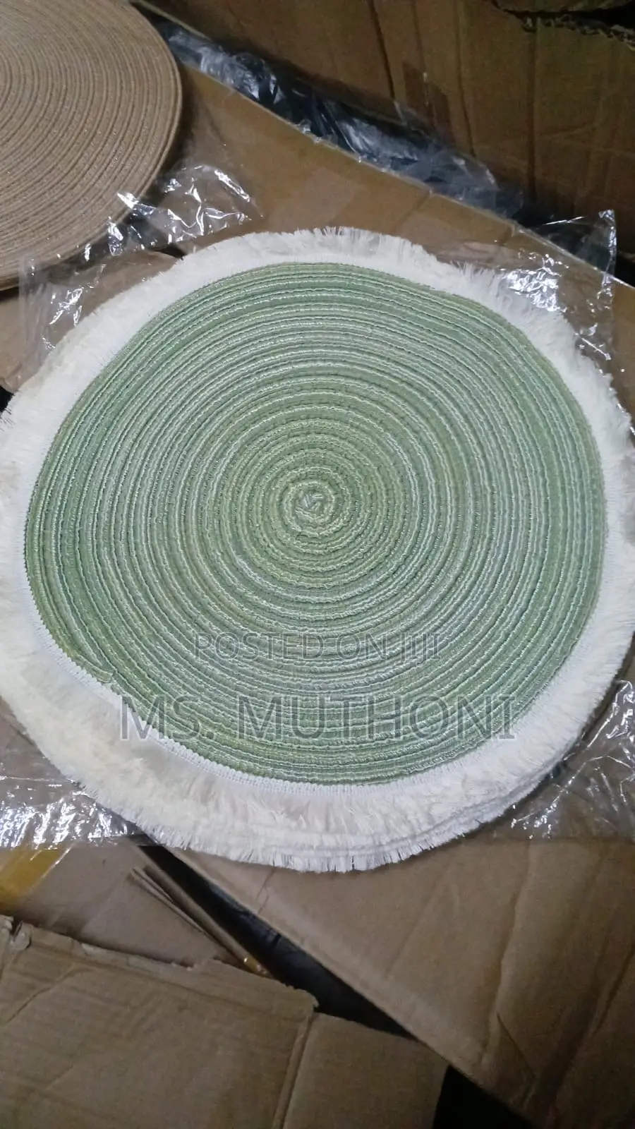 3 PCs Woven Round Braided Placemats