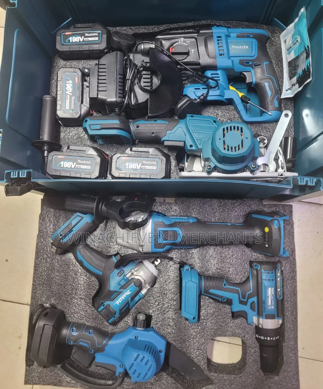 6 in 1 Cordless Combo(Drill,Grinder,impact Wrench,Circular Saw,Rotary