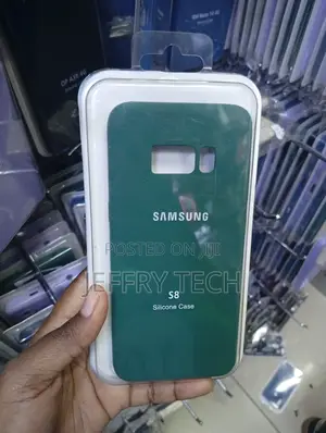 Samsung Galaxy S8 Silicone Case in a Dark Green Color