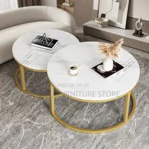 Coffee Table; Two Set Marble Coffee Table