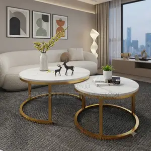 Coffee Table; Two Set Marble Coffee Table
