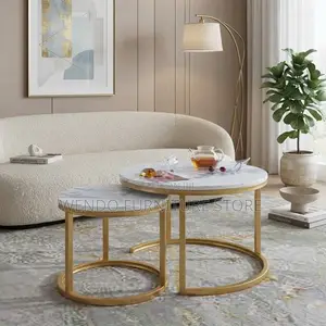 Coffee Table; Two Set Marble Coffee Table