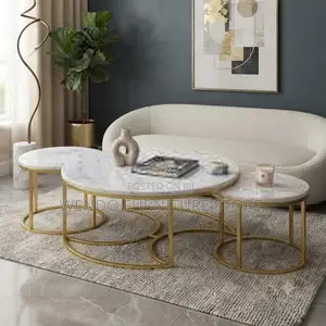 Coffee Table; Two Set Marble Coffee Table