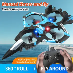 Auto Hover, 360° Remote Control Fighter Jet Airplane Drone for Kids