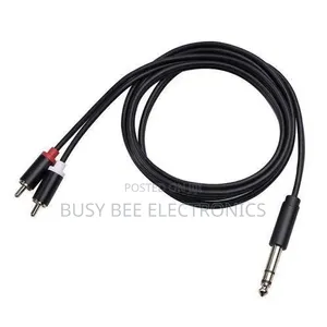 6.35mm 1/4" Jack to 2 RCA Speaker Cable / Guitar Amp Head / Cab 1.5M
