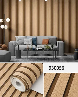 Brown Flutted Wallpaper Available
