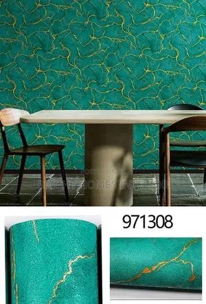 Green Marble TV Side Wallpaper