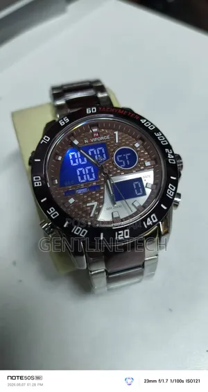 Original Naviforce 9171 Silver Brown Quartz Watch