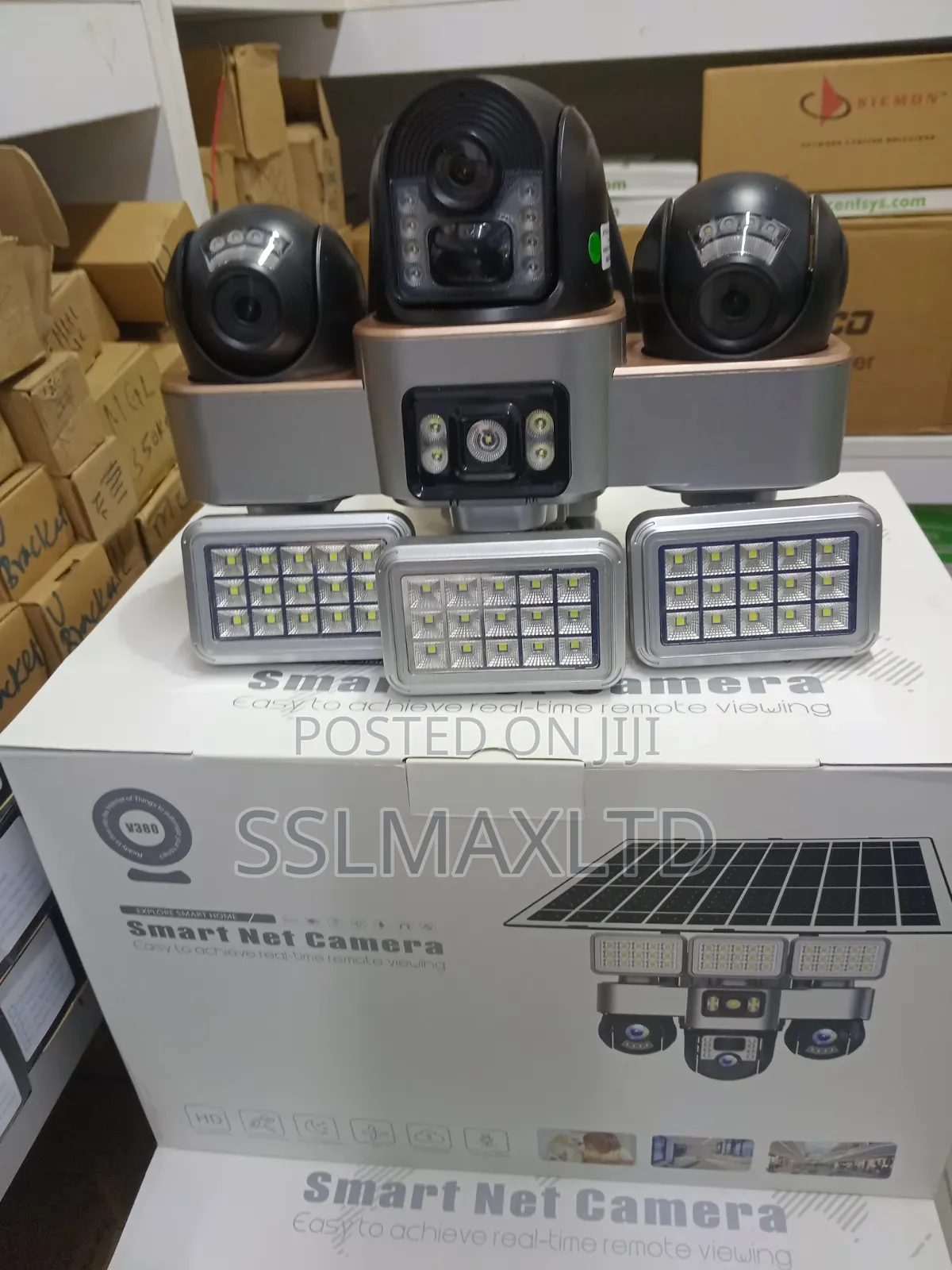 Triple Lens Solar Camera With Lights