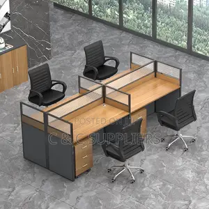 4-People Brown Workstation