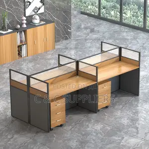 4-People Brown Workstation