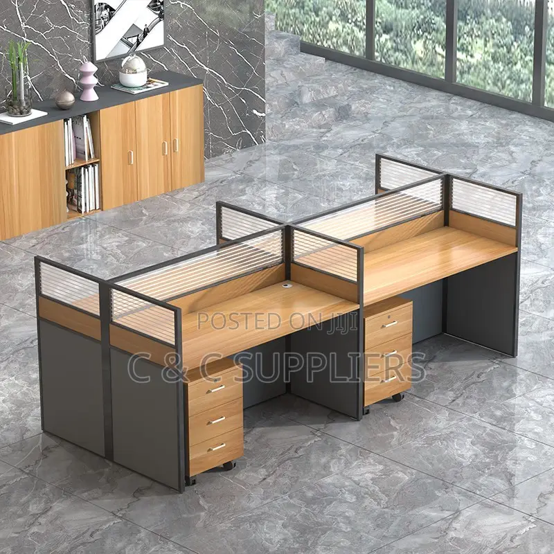 4-People Brown Workstation