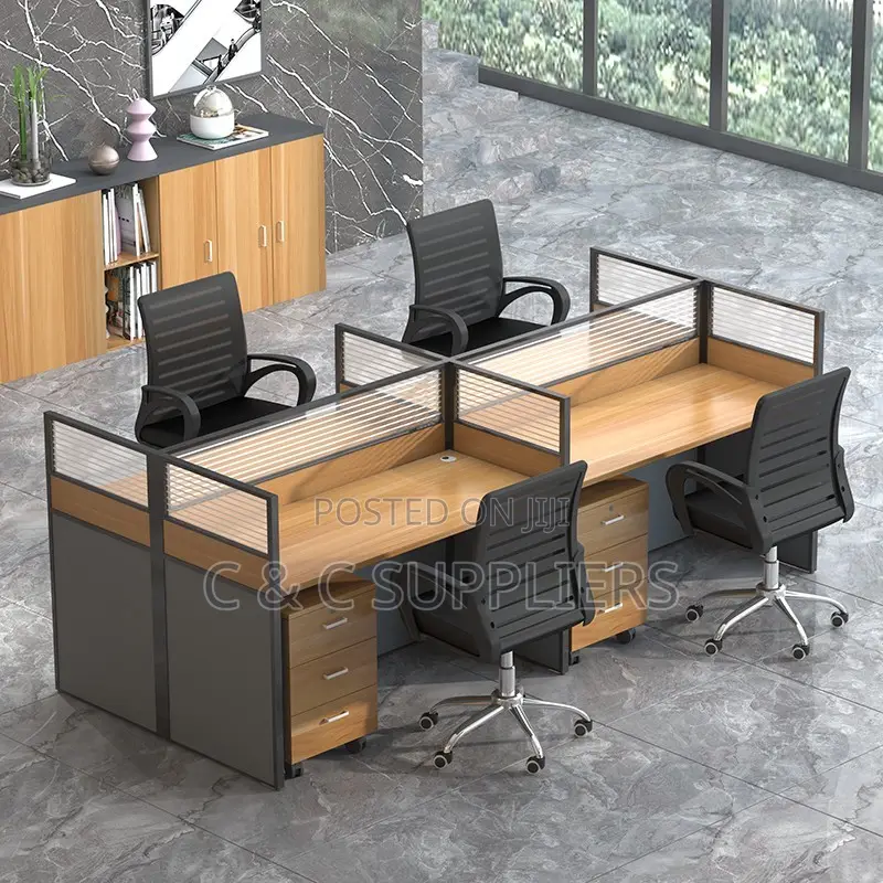 4-People Brown Workstation