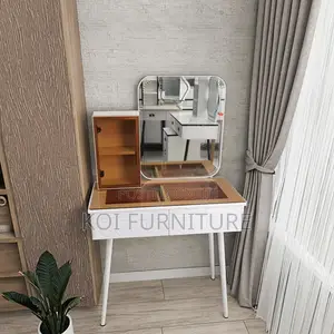 Dressers; White Dressing Vanity Table With Long Legs