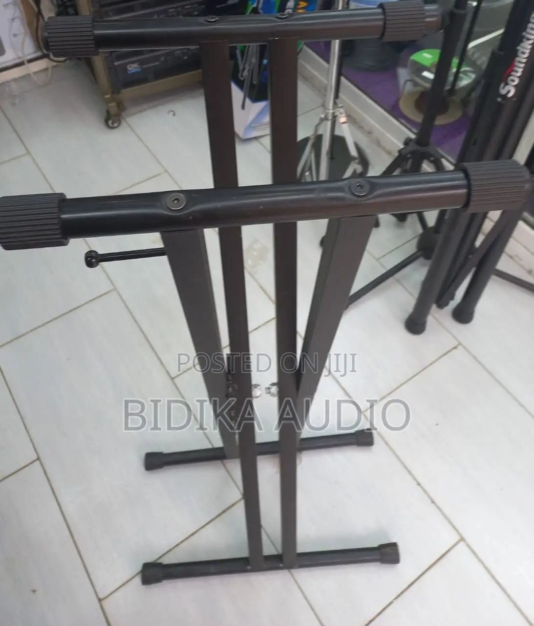 Heavy-Duty 2-Tier Double-X Keyboard Stand