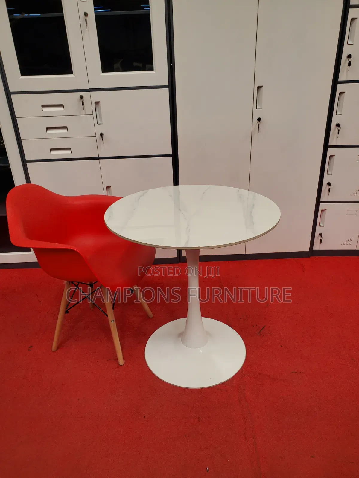 White Tulip Table and Molded Shell Chairs Set