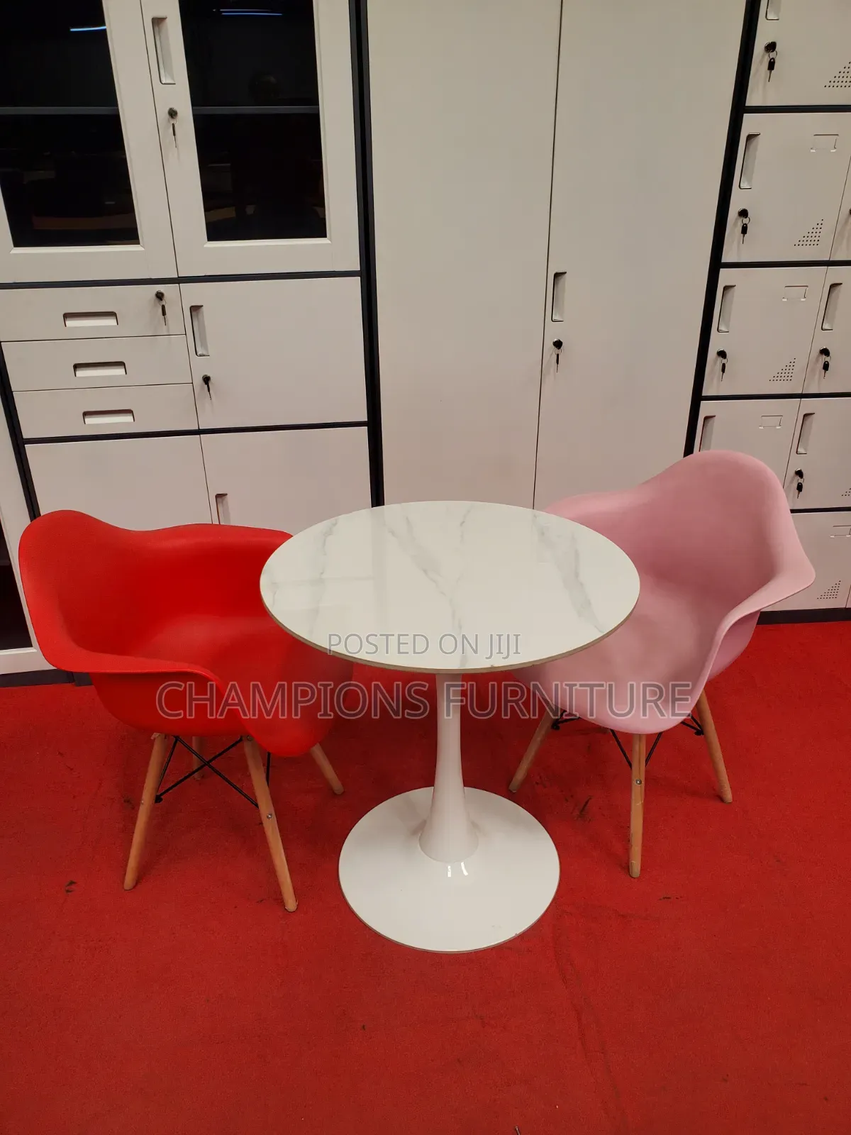 White Tulip Table and Molded Shell Chairs Set